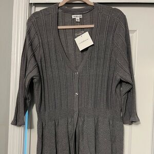 Croft&Barrow quarter sleeve  Gray Cardigan